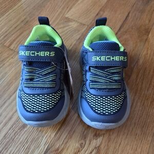 Skechers Kids' Navy and Neon Sneakers